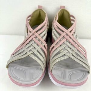 JBU by Jambu Barb Vegan Lt Tan/Blush Strappy Sandals Size 8